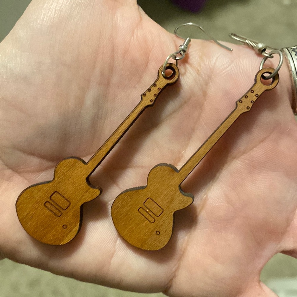 Guitar Necklace & Earrings